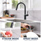 APPASO 232-MB Modern Swan-Neck Kitchen Faucet Matte Black with Magnetic Docking Multi-Flow Sprayer