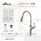 APPASO 135BN Pull Down Kitchen Faucet Brushed Nickel with Magnetic Docking Sprayer and Soap Dispenser