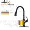 APPASO 135MB Pull Down Kitchen Faucet Matte Black with Magnetic Docking Sprayer and Soap Dispenser