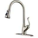 APPASO 148BN Single Handle Single Hole Kitchen Faucet Brushed Nickel with Pull Down Sprayer