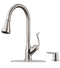 APPASO 149BN Pull Down Kitchen Faucet Brushed Nickel with Soap Dispenser