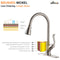 APPASO 149BN Pull Down Kitchen Faucet Brushed Nickel with Soap Dispenser