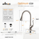 APPASO 149BN Pull Down Kitchen Faucet Brushed Nickel with Soap Dispenser