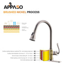 APPASO 158BN Kitchen Faucet Brushed Nickel with Pull Down Sprayer and Soap Dispenser