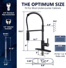 APPASO 163MB Modern Pull Down Spring Commercial Kitchen Faucet Matte Black with Soap Dispenser