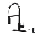 APPASO 163ORB Modern Spring Commercial Pull Down Kitchen Faucet Oil Rubbed Bronze with Soap Dispenser