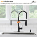 APPASO 163ORB Modern Spring Commercial Pull Down Kitchen Faucet Oil Rubbed Bronze with Soap Dispenser