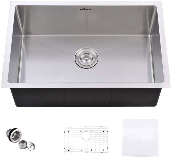 椀 Xzkai 33 in. Undermount Single Bowls Stainless Steel Kitchen