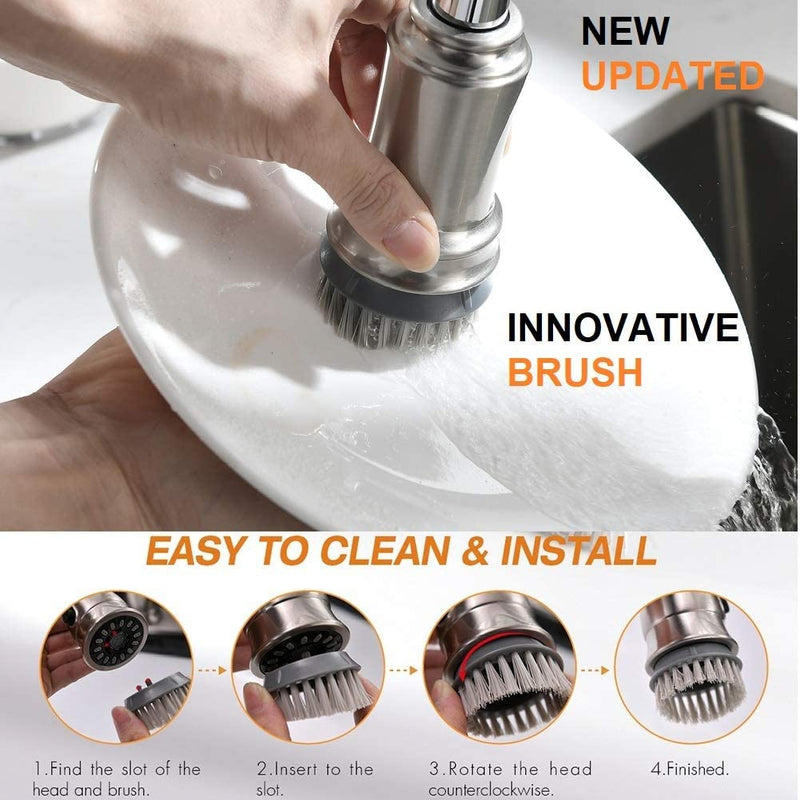 APPASO Robinet de cuisine avec brosse 3modes pulvérisateur d'amarrage magnétique Nickel brossé 192BN