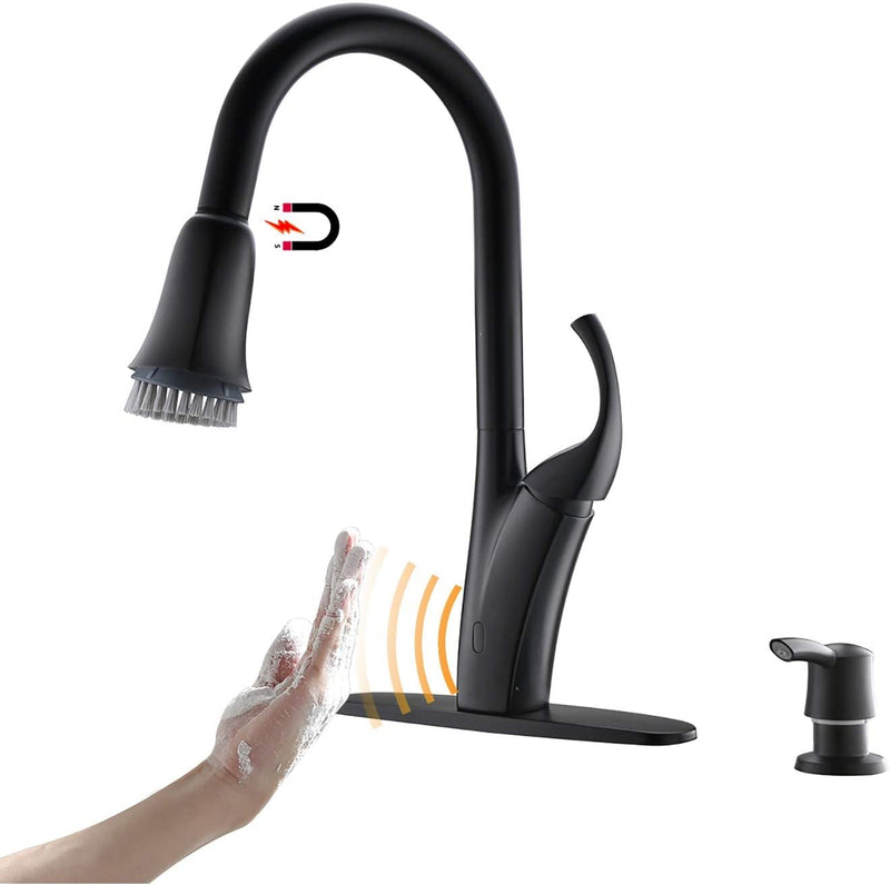 APPASO Intelligent Robinet de cuisine sans contact de mouvement activé libres Noir mat 150TL-MB