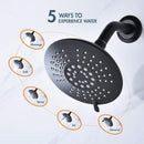 APPASO Trim Kit Wall Mount Shower Faucet Shower system with 5-Function Spray Head Matte Black 125MB