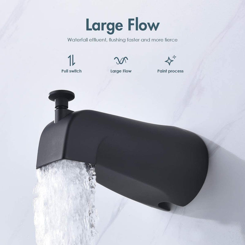 APPASO Trim Kit Wall Mount Shower Faucet Shower system with 5-Function Spray Head Matte Black 125MB