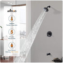 APPASO Shower Faucet Rainfall Shower Wall Mounted 5-Function Spray Head Oil Rubbed Bronze 124ORB