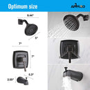 APPASO Wall Mounted Shower Faucet Shower System with 5-Function Spray Head Oil Rubbed Bronze 110ORB