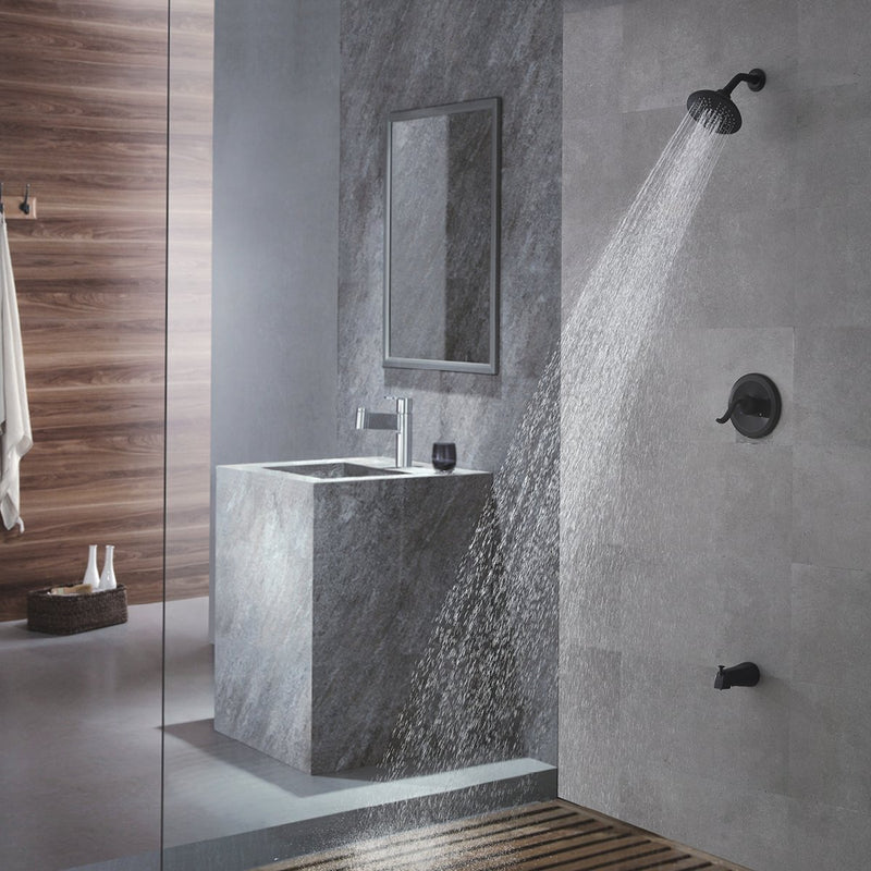 APPASO Ensemble Système de douche montage mural salle de bain Noir mat 120MB